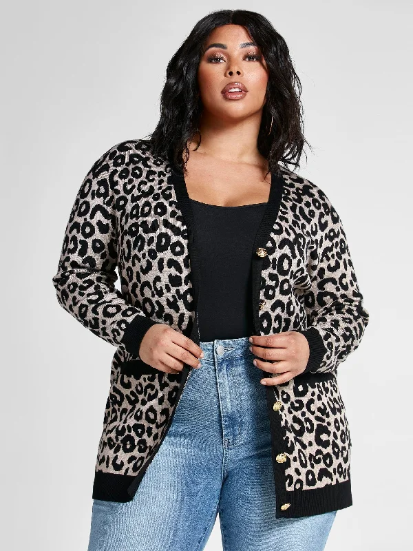 Sandra Leopard Print Button Down Cardigan