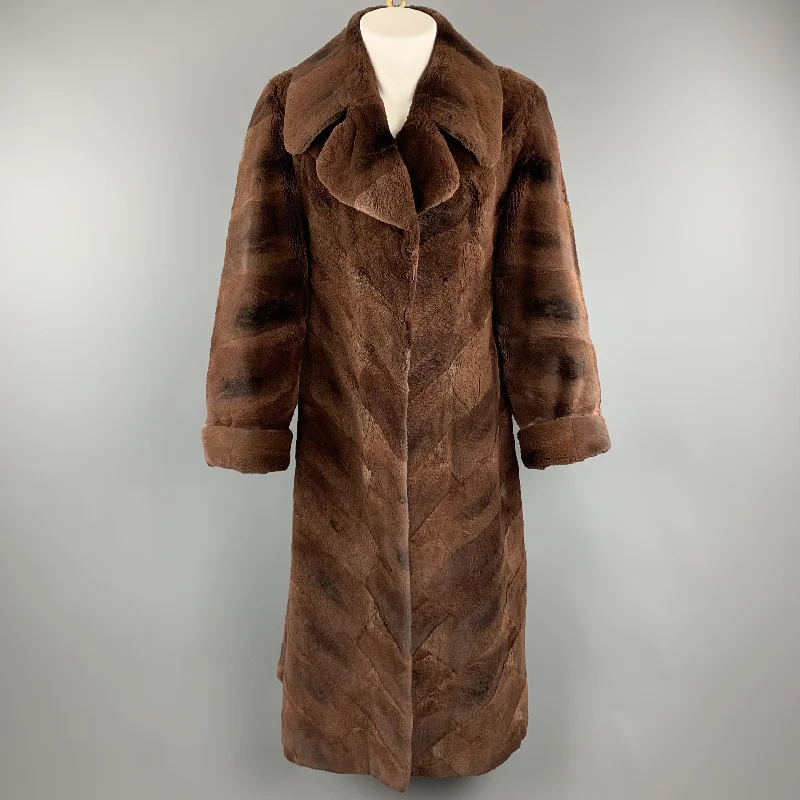 NEIMAN MARCUS ZUKISize L Brown Muskrat Fur Vintage Coat