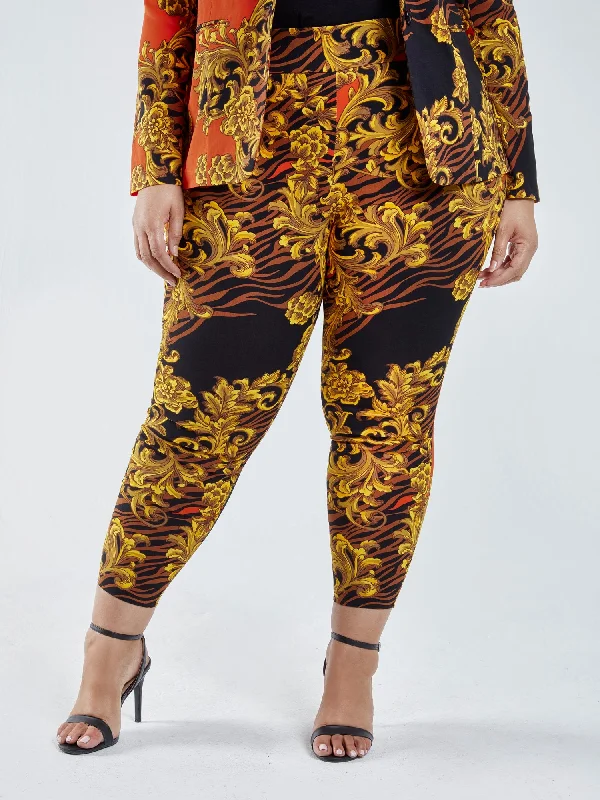 The City Zebra Scroll Print Pull-on Pants