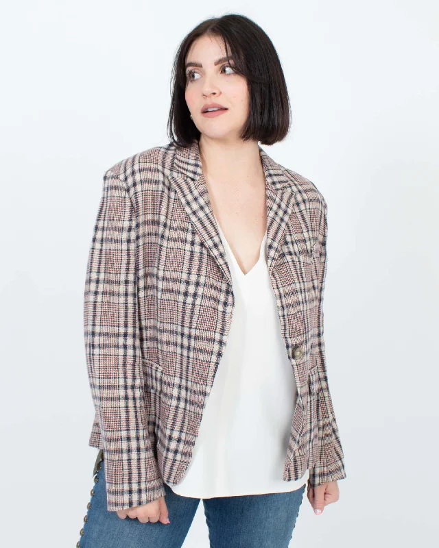 Plaid Linen Blazer