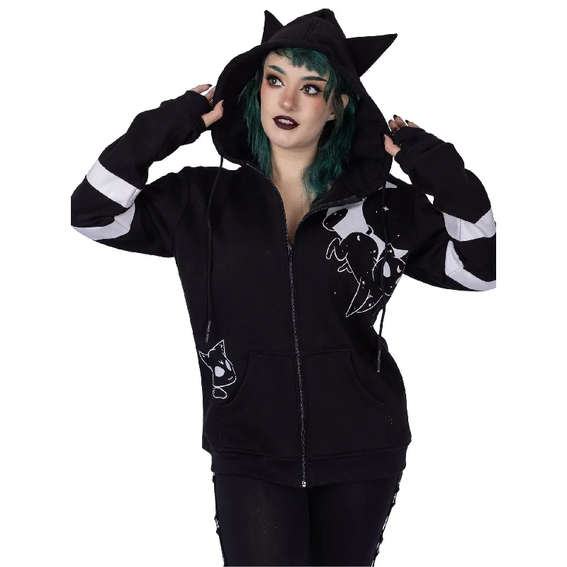 MOON CATS HOOD - BLACK