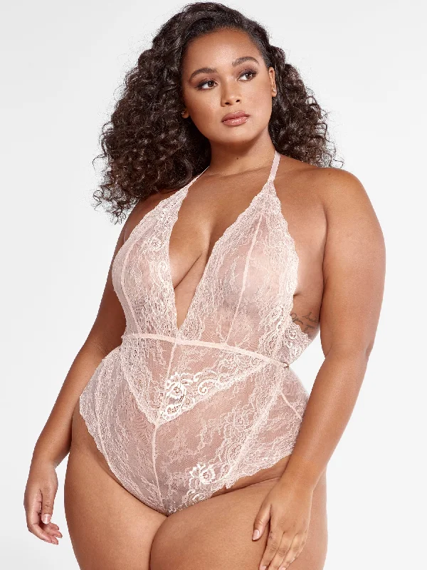 Jamela Halter Lace Bodysuit