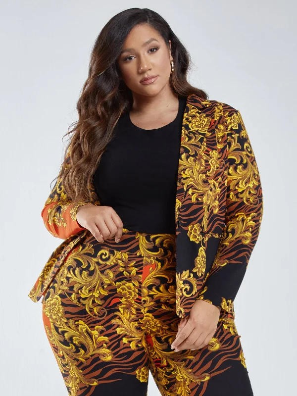 The City Zebra Scroll Print Blazer