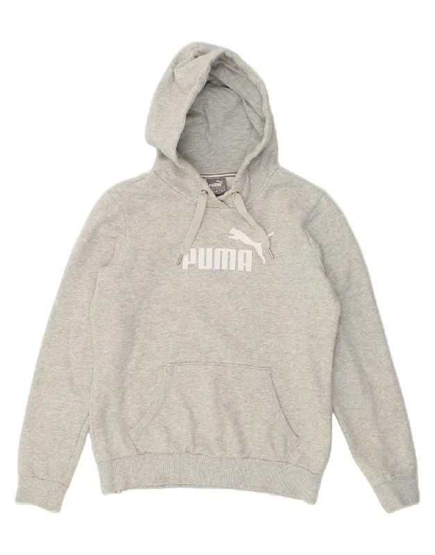 PUMA Womens Graphic Hoodie Jumper UK 10 Small  Grey