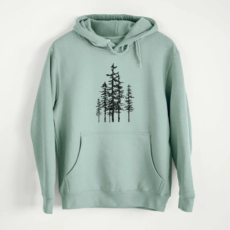 CLOSEOUT - Evergreen Trees  - Mid-Weight Unisex Premium Blend Hoodie