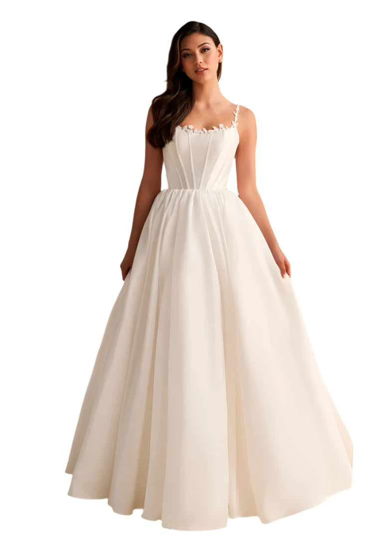 Ellie Wilde EW36221 Long Corset A Line Scoop Ballgown Prom Dress Formal Bridal Guest Couture