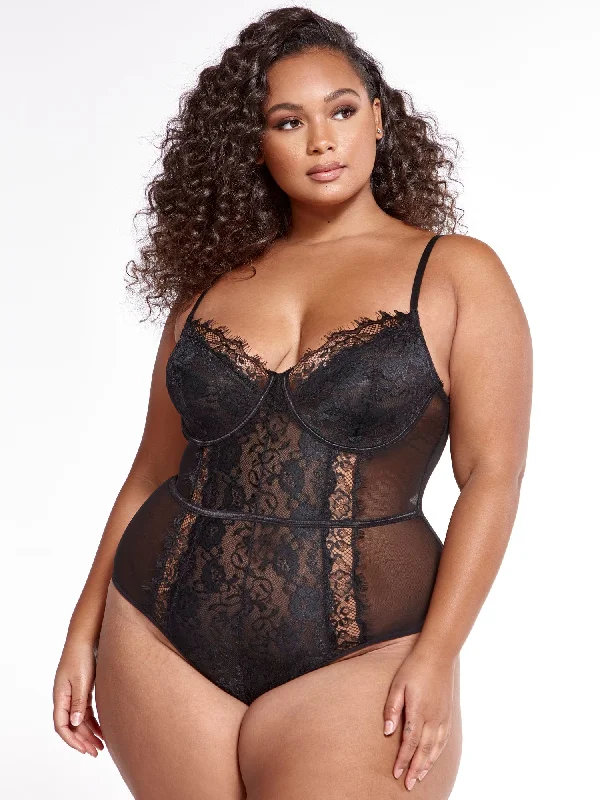 Tisha Lace and Mesh Bodysuit