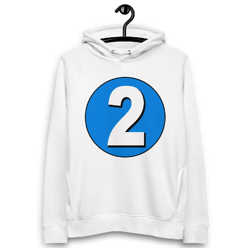 Unisex pullover hoodie: White on Blue 2