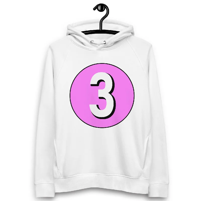 Unisex pullover hoodie: White on Pink 3