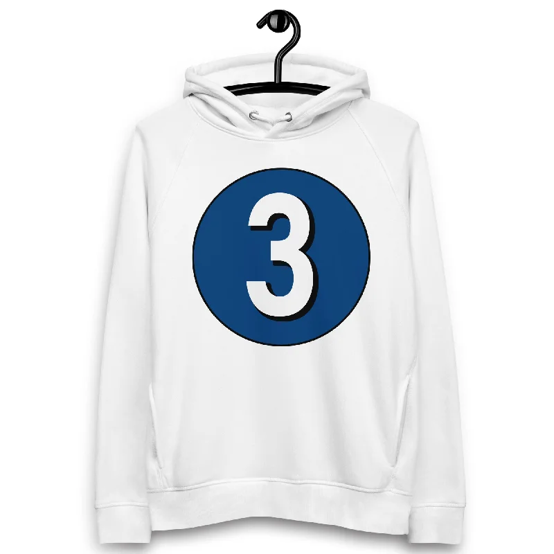 Unisex pullover hoodie: White on Navy Blue 3