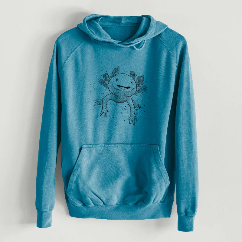 Axolotl - Ambystoma mexicanum  - Mid-Weight Unisex Vintage 100% Cotton Hoodie