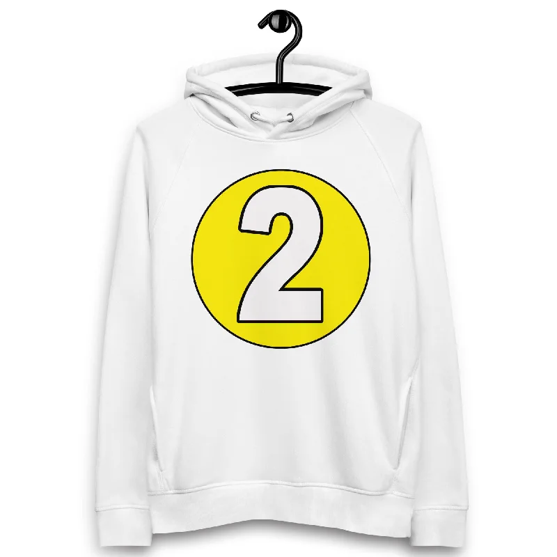 Unisex pullover hoodie: White on Yellow 2