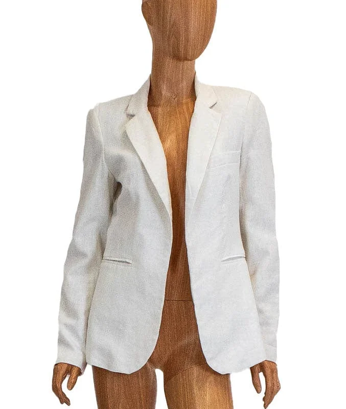 Faux Pocket Linen Blazer