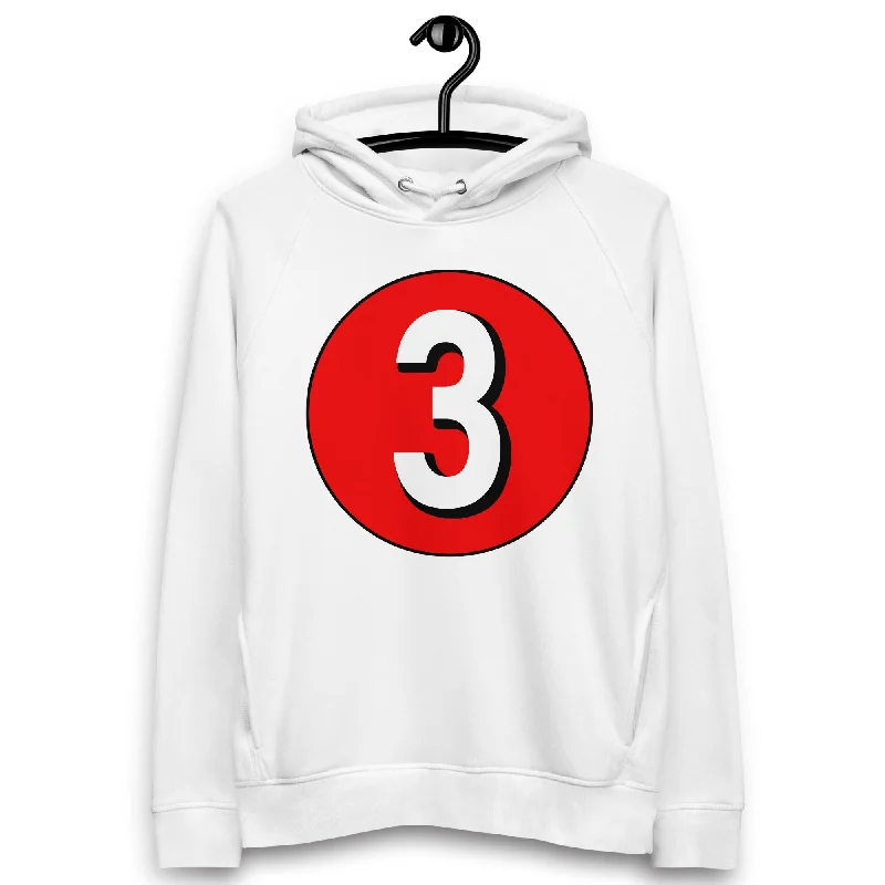 Unisex pullover hoodie: White on Red 3