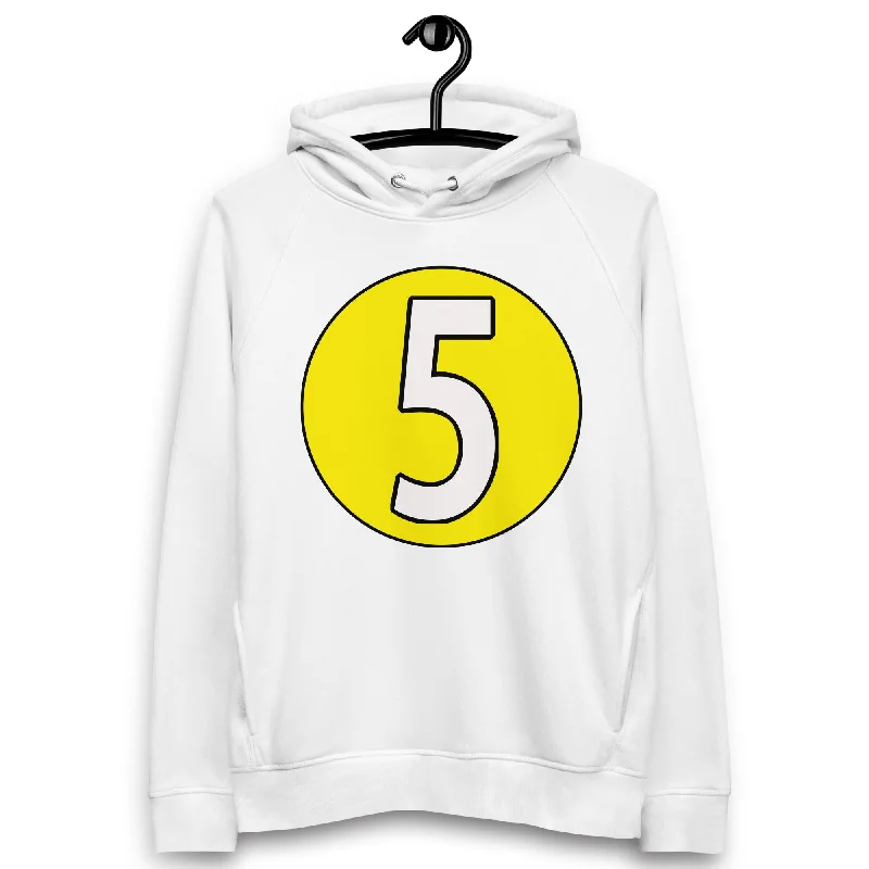 Unisex pullover hoodie: White on Yellow 5