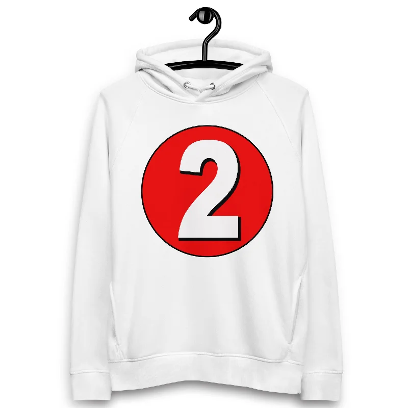 Unisex pullover hoodie: White on Red 2