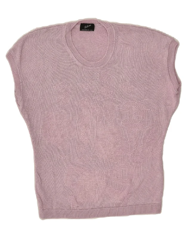 VINTAGE Womens Sleeveless Crew Neck Jumper Sweater UK 14 Medium Purple