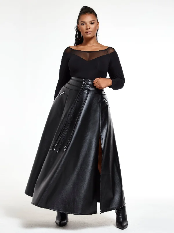 Tessa Faux Leather Maxi Skirt