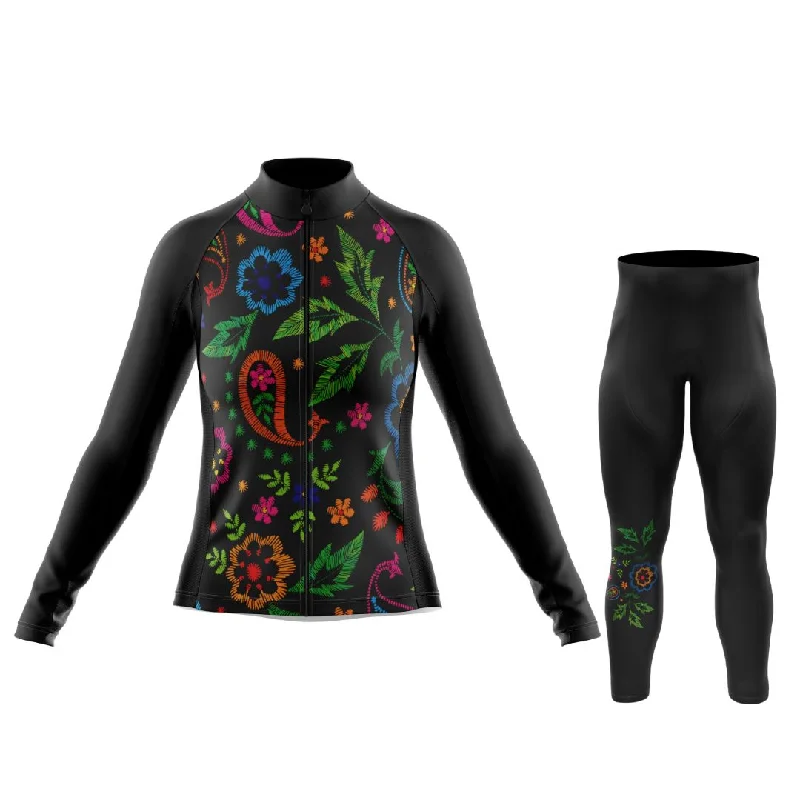 Midnight Bloom | Women's Long Sleeve Cycling Set