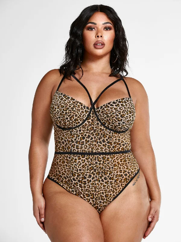 Latisha Leopard Print Strappy Bodysuit