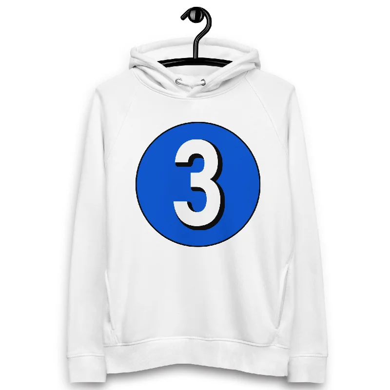 Unisex pullover hoodie: White on Periwinkle 3