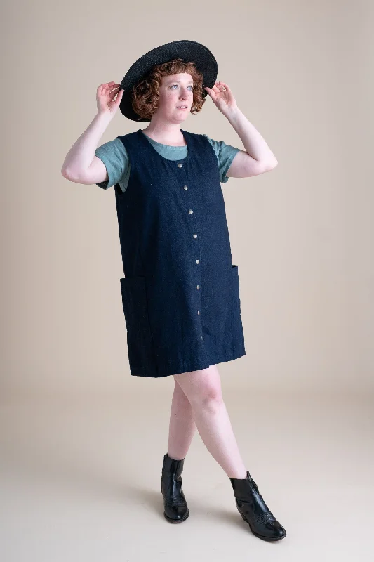 Snap Smock in Indigo Denim