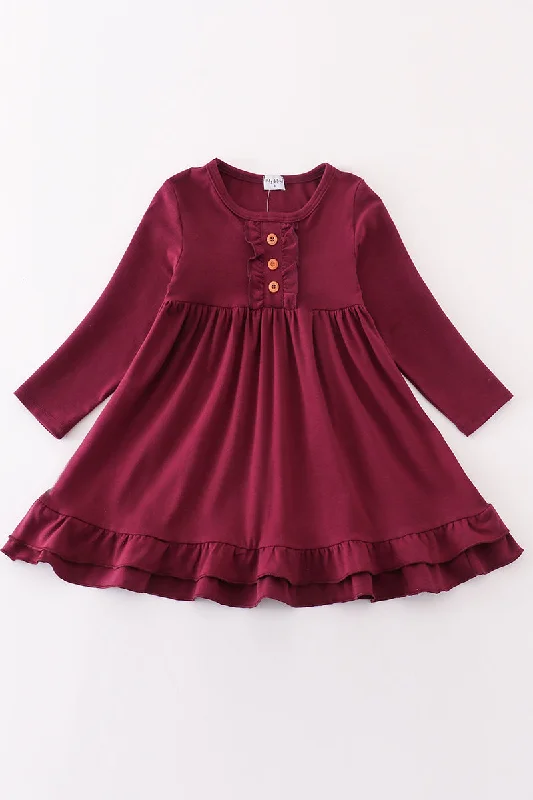 Purple ruffle girl dress