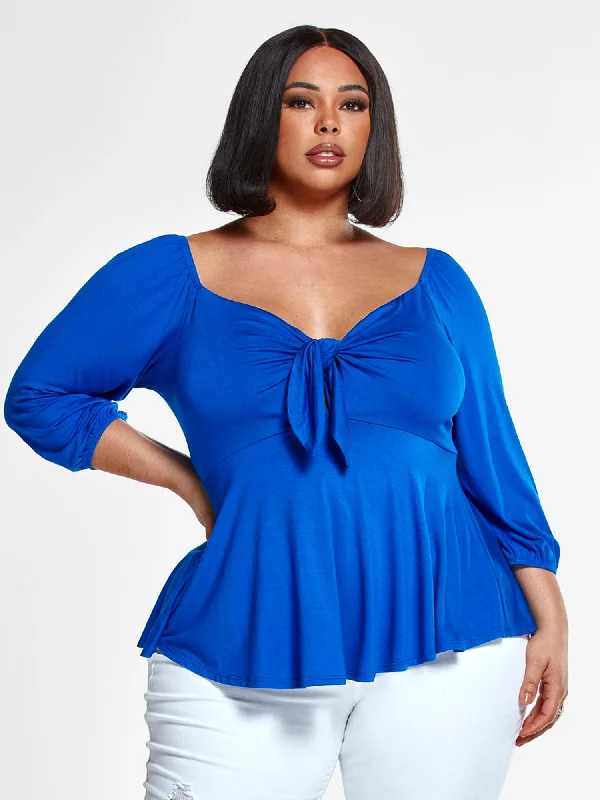 Rayne Tie Front Peplum Top