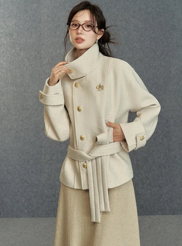 Elegant Asymmetric Belted Coat