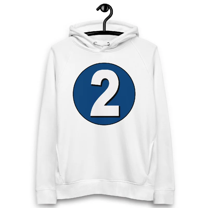 Unisex pullover hoodie: White on Navy Blue 2