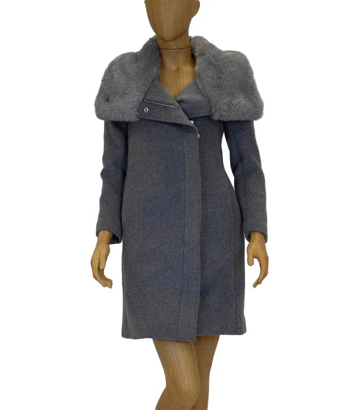 Faux Fur Trim Peacoat