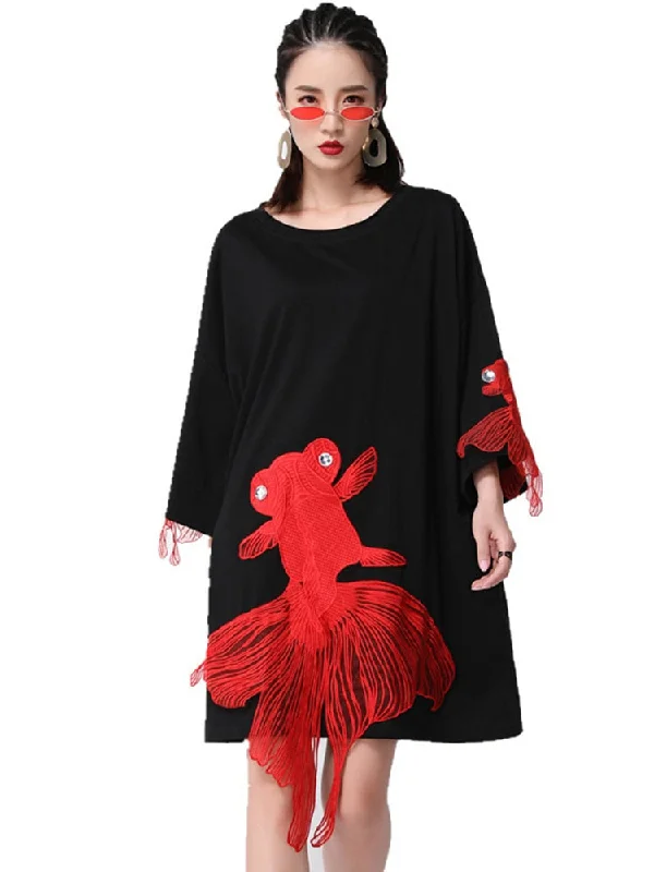 Kingyo Embroidered Goldfish Dress