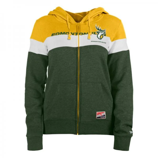 Edmonton Elks - New Era Ladies Throwback Full Zip Contrast Hood