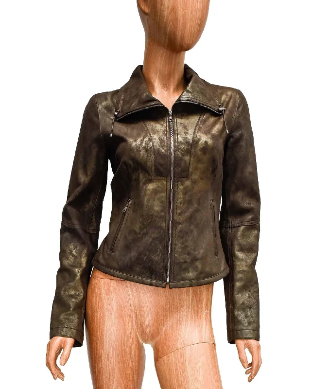 Metallic Leather Jacket