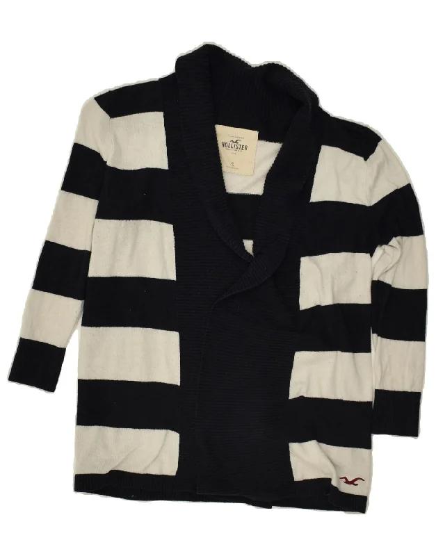 HOLLISTER Womens California Cardigan Sweater UK 10 Small White Striped